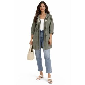 Lucky Brand Hooded Oversized Military Army Green Utility Jacket Small